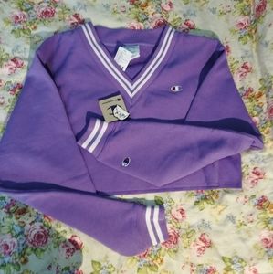 Champion Reverse Weave Cropped v necked sweater